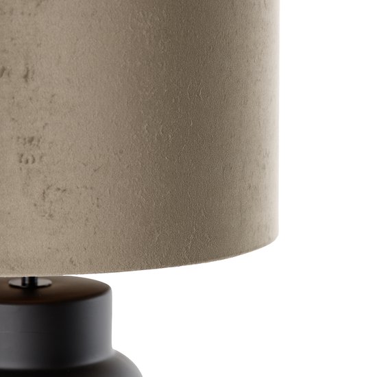 QAZQA alisia - Lampe de table Design avec abat-jour - 1 lumière - H 60 cm - Zwart Or - Salon | Chambre à coucher | Cuisine