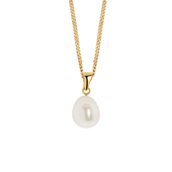 Gouden Ketting Dames met Parel - Hanger 14kt Goud - Parelketting Miore