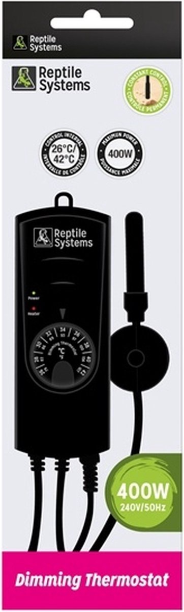 As Reptile Dimming thermostaat 400W | externe reptielenthermostaat 26-42Â°C voor terrarium, aquarium en binnenvijver