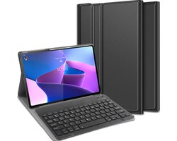 Cazy tablet Hoes met Toetsenbord geschikt voor Lenovo Tab P12 Pro - QWERTY Bluetooth Keyboard Case - Zwart