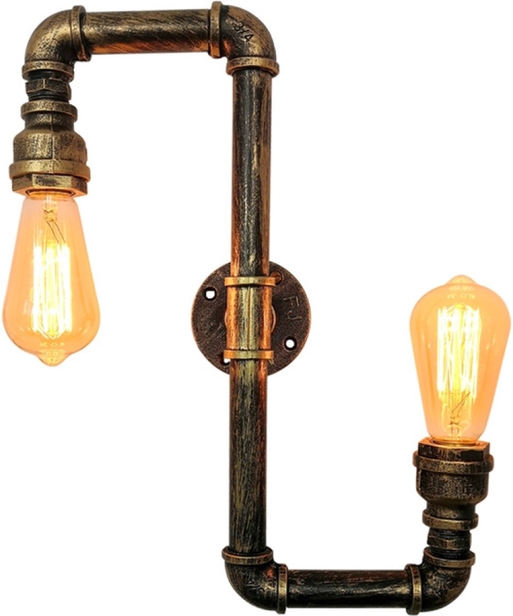 OHNO - Woonaccessoires - Cygni Wandlamp - Zwart, Goud - Tijdloos - Modern - Industrieël