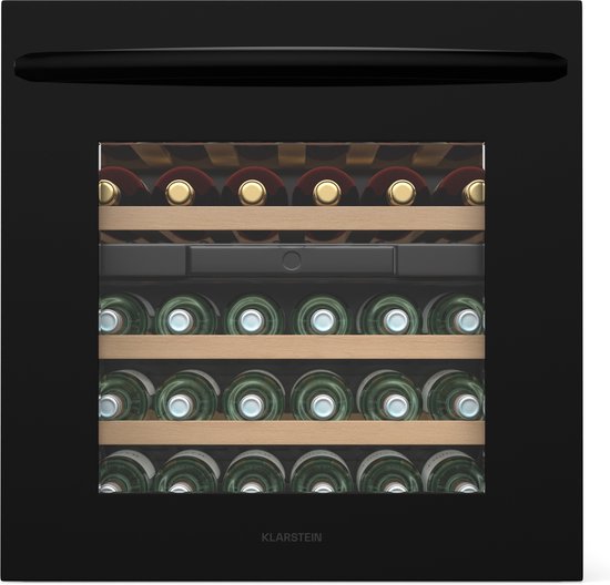Klarstein Vinsider 30 Built-In Duo Wijnkast - 30 Flessen - Inbouw mogelijk - LED - Geruisloos - Zwart