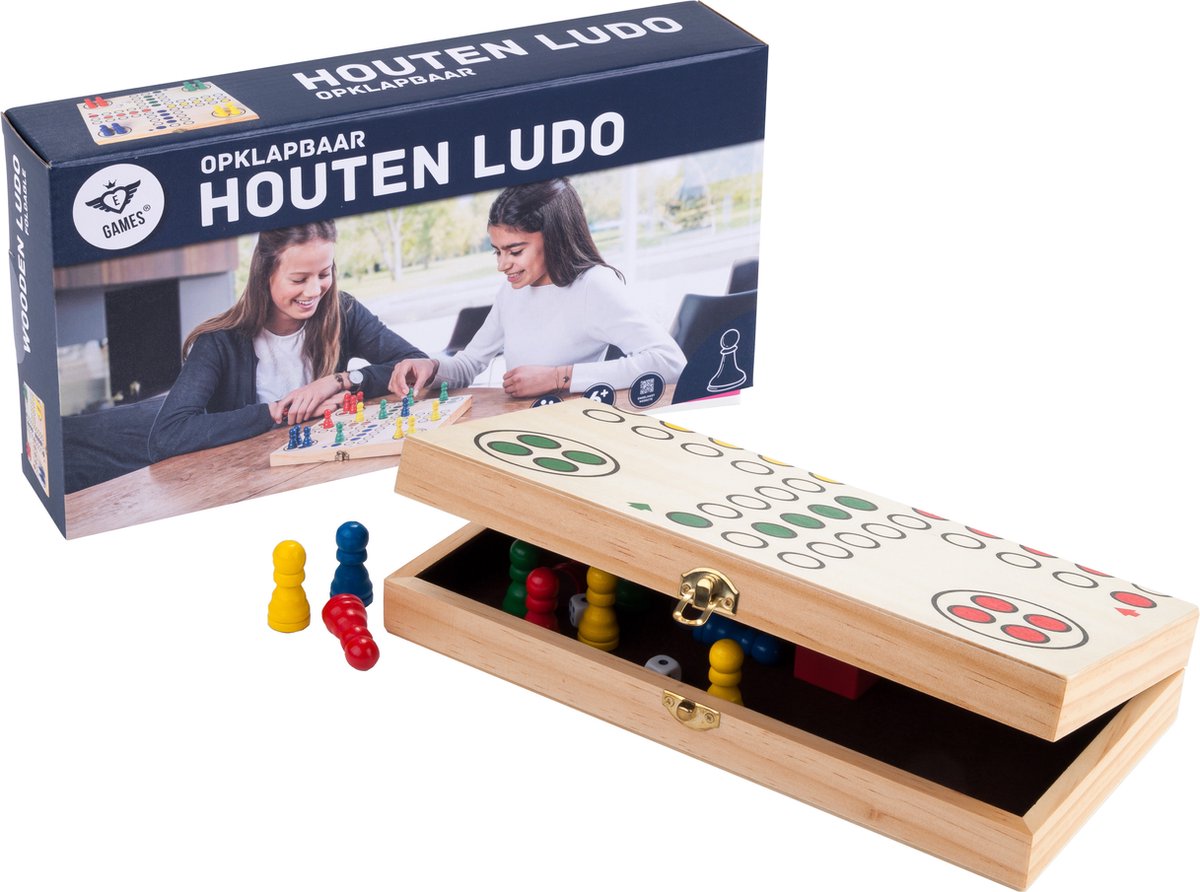 Ludo Opklapbaar Hout – Reisspel 30 x 30 cm – Met Opbergvak – Klassiek Familiespel voor 4 Spelers – Bordspel voor Thuis & Onderweg – Engelhart — afbeelding 10