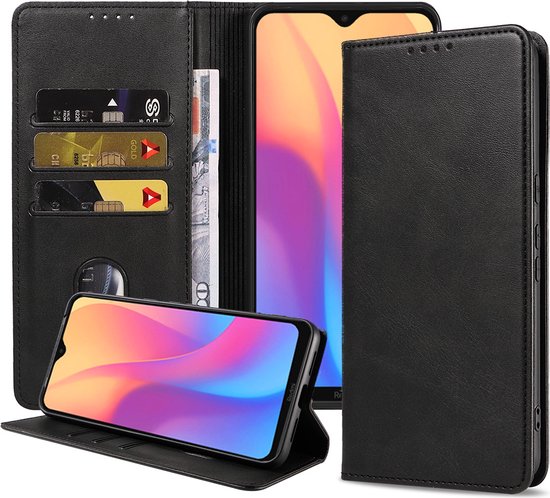 Étui Smartphonica pour Xiaomi Redmi 8A , en similicuir avec fermeture magnétique et Porte-cartes, avec rabat - Zwart