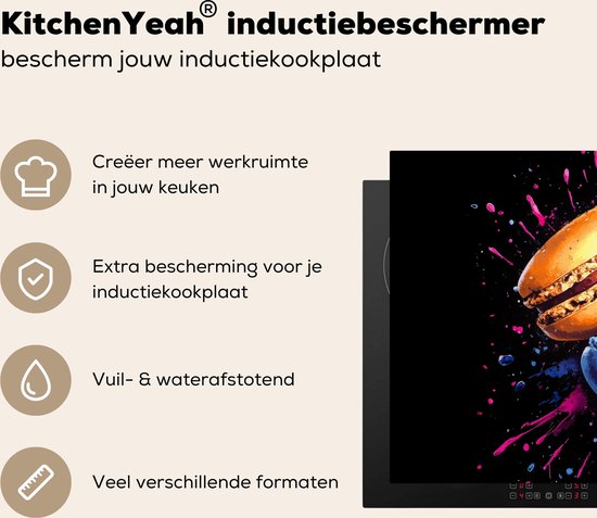 KitchenYeah® Inductie beschermer 83x51.5 cm - Macarons - Roze - Verf - Keurrijk - Kookplaataccessoires - Afdekplaat voor kookplaat - Inductiebeschermer - Inductiemat - Inductieplaat mat - Keuken decoratie