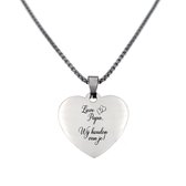 Ketting RVS - Hart - Zilver - Lieve Papa We Houden Van Je