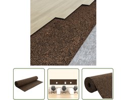 vidaXL Kurkplaten - Vloerisolatie - Kurkrol 100x500 cm 5 mm rubber - Geluidsdemping - Warmte-isolatie - Ondergrond