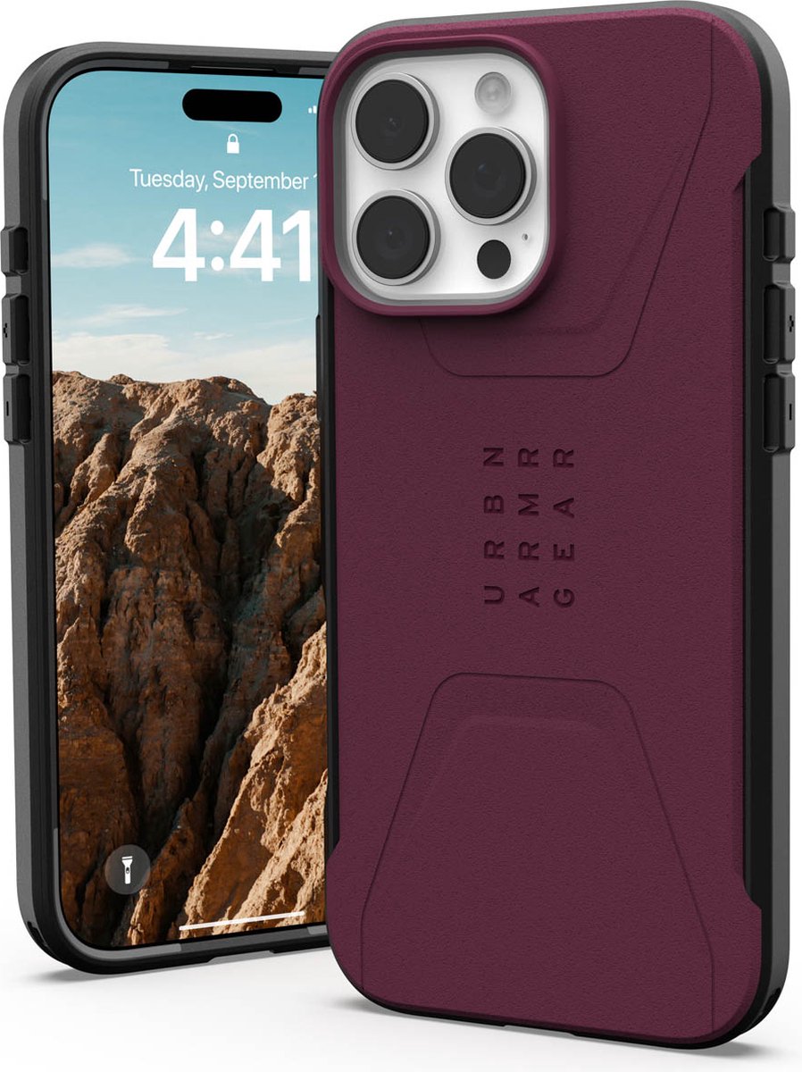 UAG - Civilian Mag geschikt voor iPhone 16 Pro Max Hoesje - bordeaux