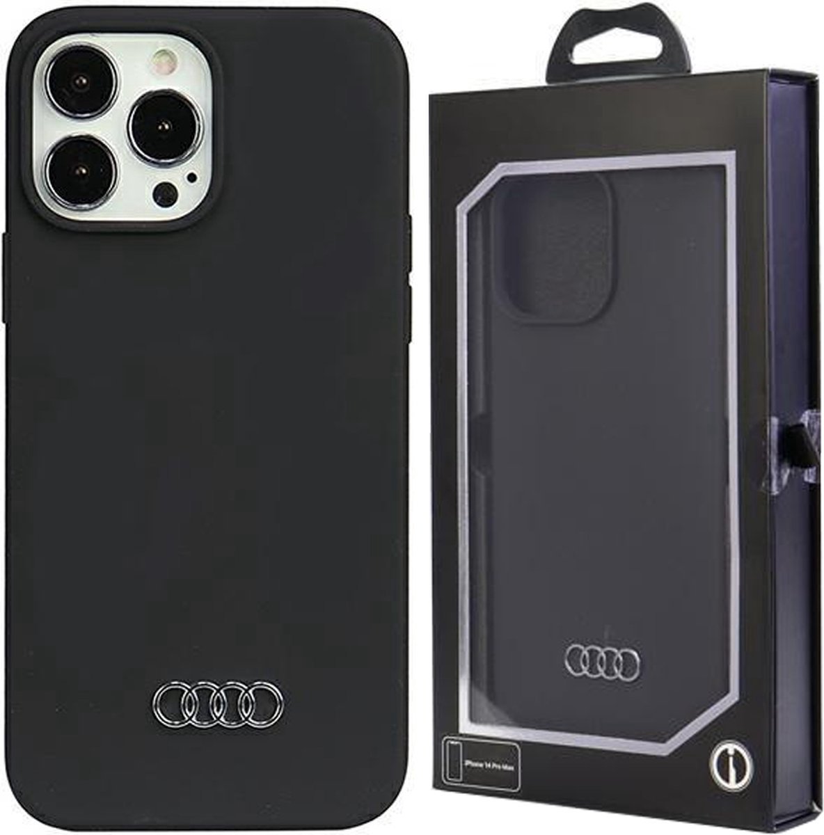 Audi Silicone Back Case - Geschikt voor Apple iPhone 13 Pro (6.1") - Zwart