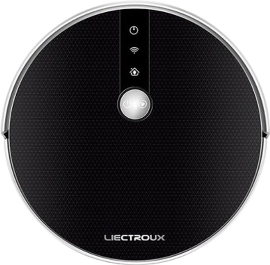 LIECTROUX - Robotstofzuiger - Kaartnavigatie - Smart Partition - WiFi-app - 6KPa zuigkracht - Droge en natte dweil - Desinfectie - Superdun - Zwart