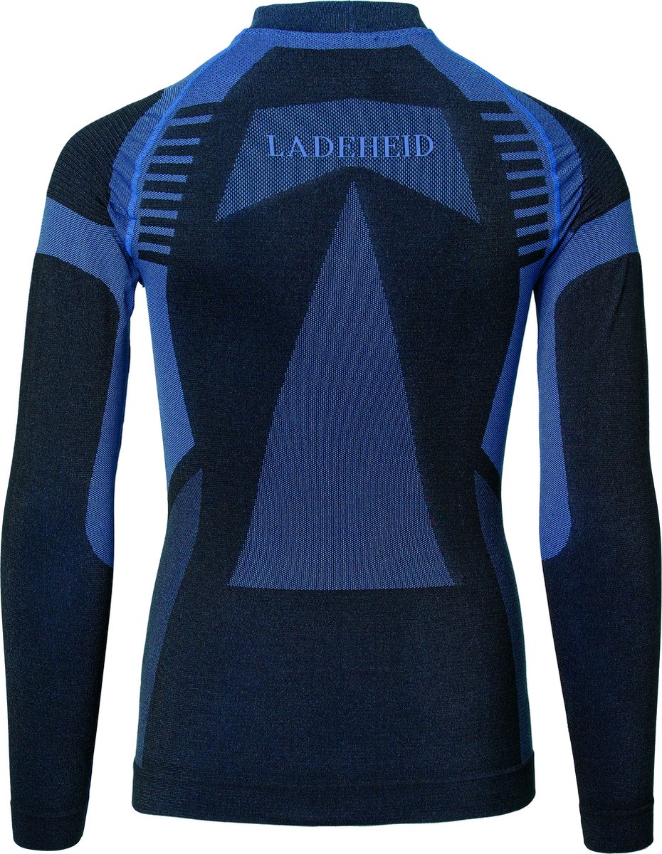 Ladeheid Kinderen Thermoshirt - Thermo ondergoed – Jongen - Meisje - Thermokleding - Longsleeve – LA-SS-Thermo-Shirt-Men - Zwart/Donkerblauw - 122-128