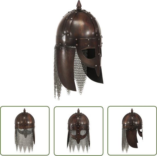 VidaXL Replica Helm Vikinghelm Vikinghelm Replica LARP Staal vidaxl-replica-helm-vikinghelm-vikinghelm-replica-larp-staal