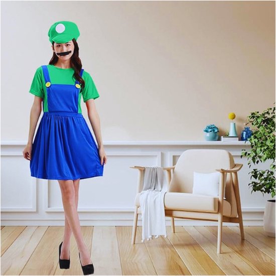 Costume Mario Et Luigi – Cosplay Bros – Salopette, Chapeau M, Moustache, Gants – Tailles L Et XL – Homme Et Femme