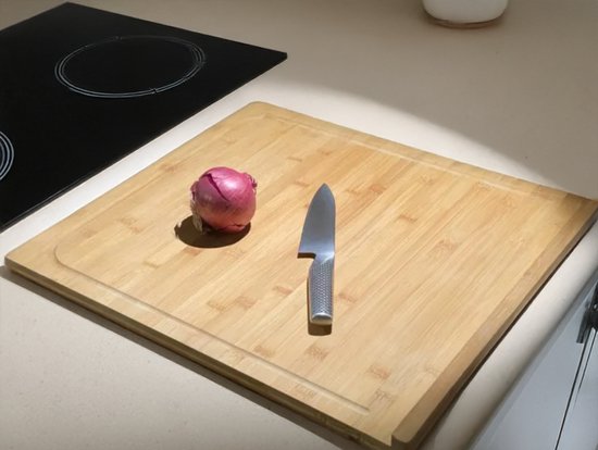 planche à découper avec bord pour le comptoir - Plan de travail Planche à découper - Planche de cuisine moderne et Groot - Bloc à découper - 46x45x2 cm