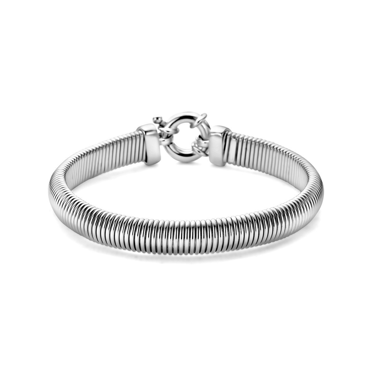 Zilver Gerhodineerd Armband 8,0 Mm 19 Cm Met Groot Springslot 1338609