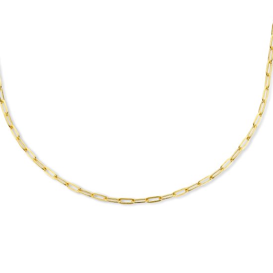 Collier Argent Plaqué Or (Jaune) Paperclip Tube Plat 2,2 mm 1 Micron 2102769