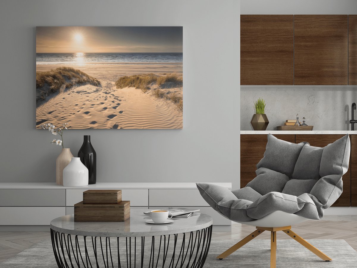 Trendex Global Canvas Schilderij - Landschappen - Zonsondergang - 60x40x2 cm Meerkleurig