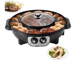 Koreaanse BBQ/Hotpot - Zwart - Koreaanse Grill - Inclusief Deksel