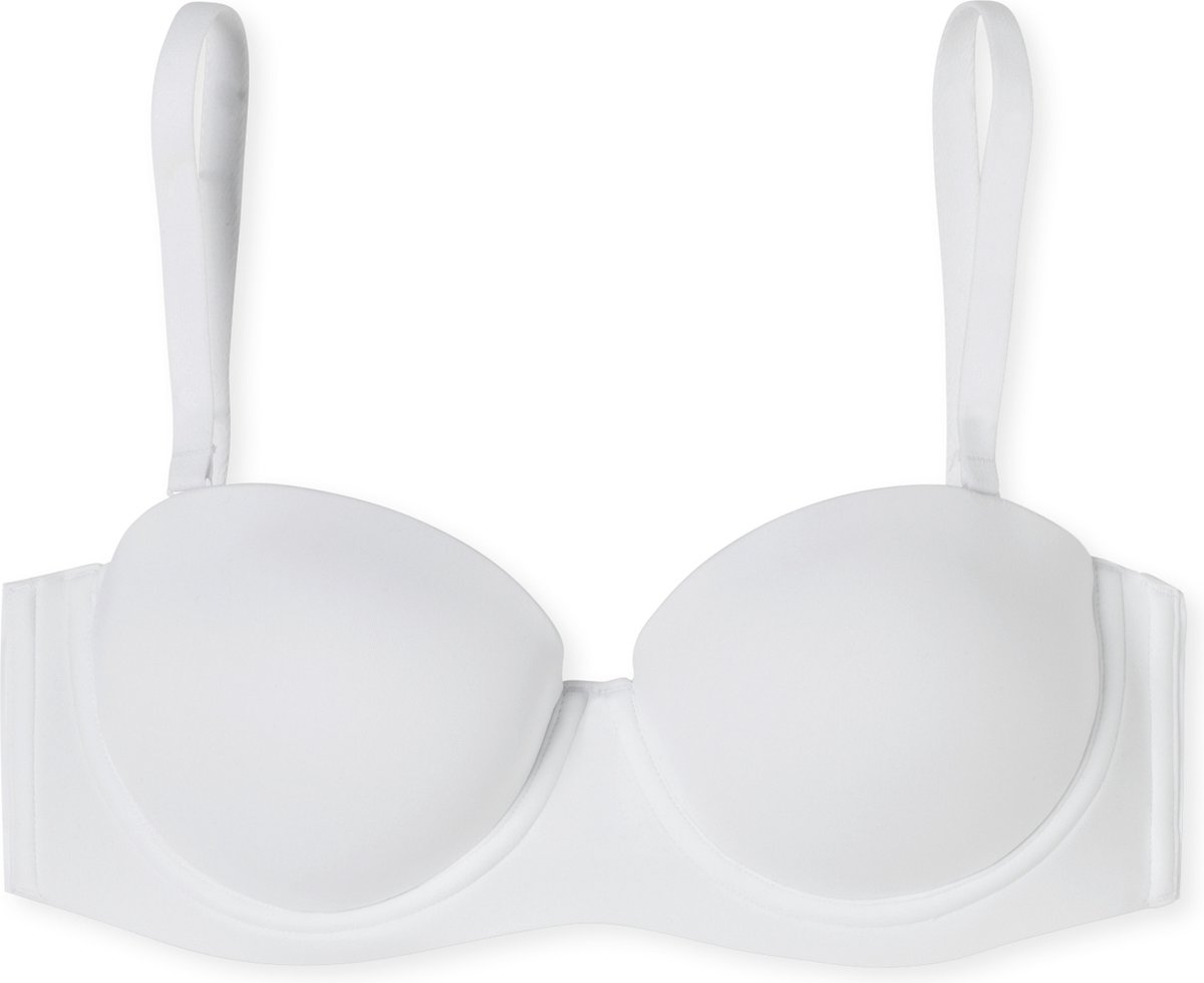 Schiesser Bandeau BH Unique Micro - met cups ook zonder bandjes - Dames Beha - wit