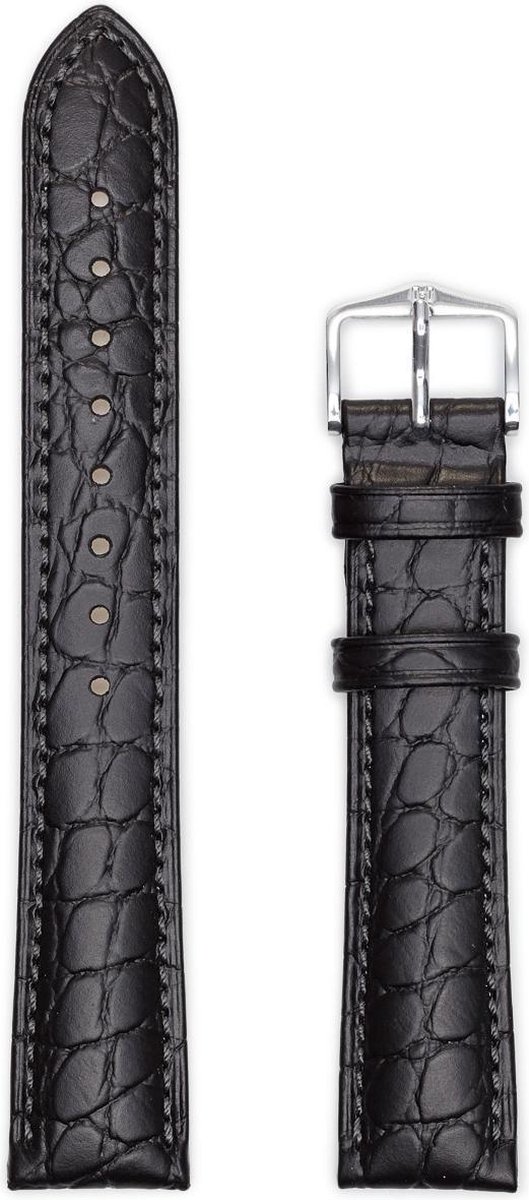 Hirsh Horlogeband - Aristocrat Zwart - Leer - 20mm