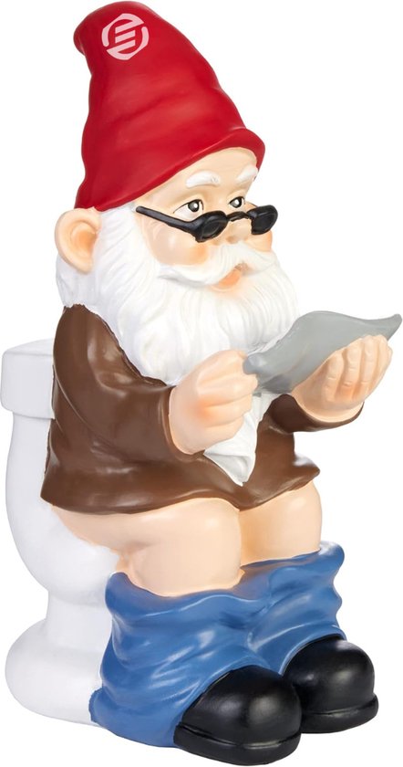 Equivera Nain de jardin - Nain de jardin avec majeur - Doigt d'honneur - Nain de jardin amusant - Figurine de jardin amusante - Décoration de jardin - Astuce cadeau !