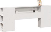 vidaXL - Tête de lit - avec - espace de rangement - 180 - cm - solide - bois de pin - blanc