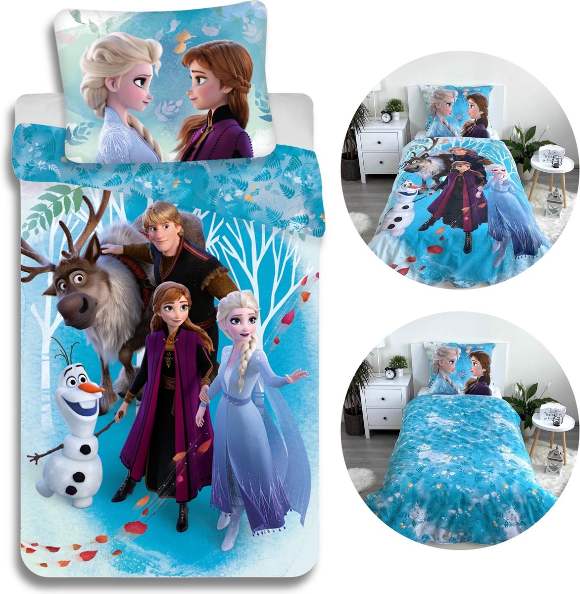 Frozen Elsa en Anna Rits beddenset, kinderen, katoenen beddengoed 140x200 cm, Oeko-Tex