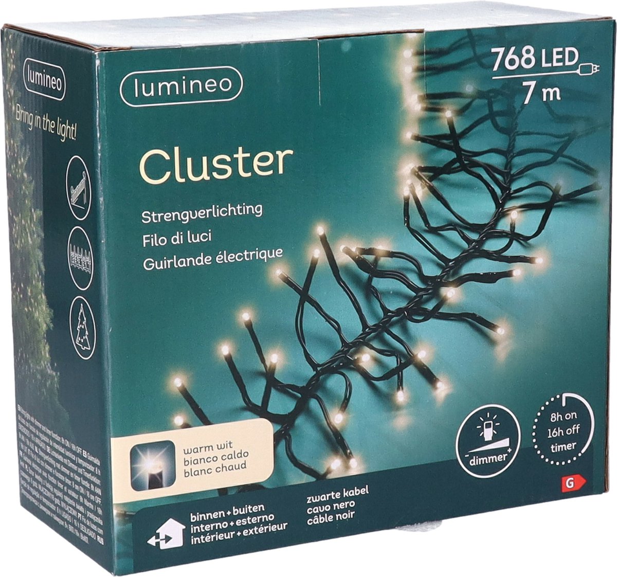 Lumineo Clusterverlichting - warm wit - 768 leds - 700 cm - kerstverlichting – foto 5