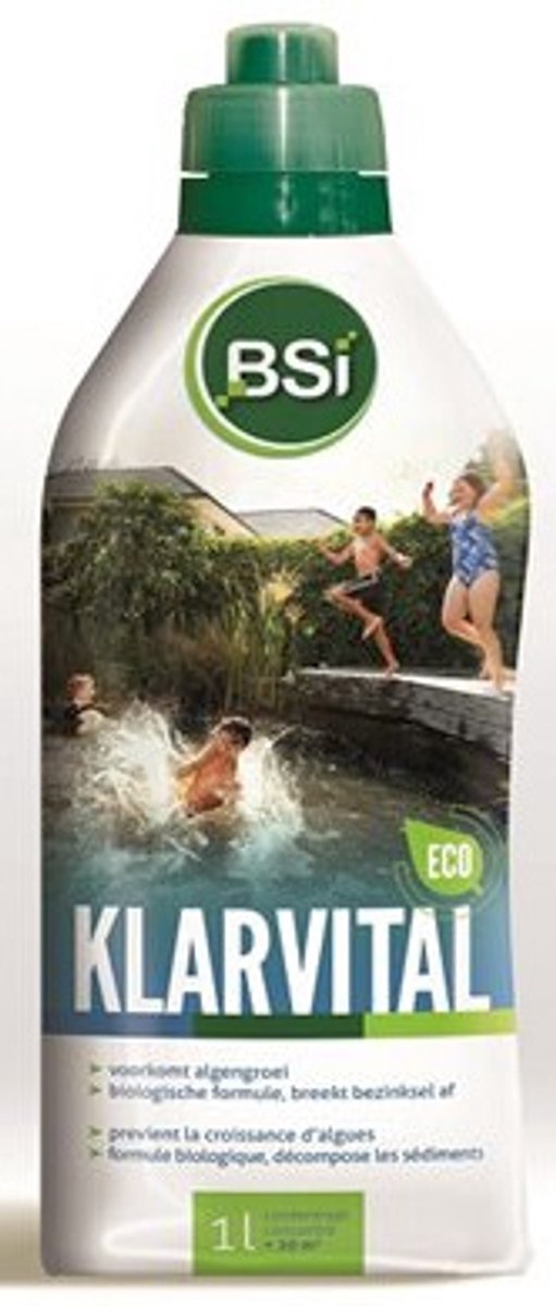 BSI - Klarvital - Voor helder water in vijvers en zwemvijvers - Biologische formule op basis van natuurlijke bacteriën - 1 L