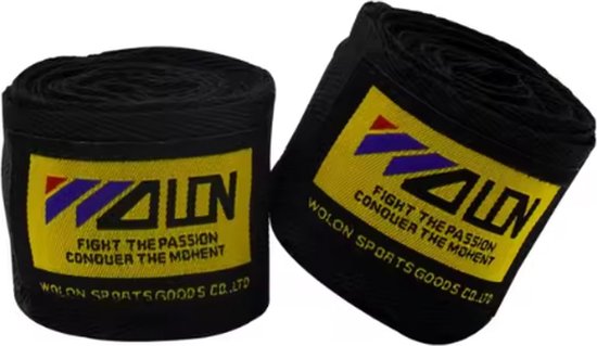 Foto: Scoby muay thai bandage straps hand en pols bescherming boksen en sparren 2 5m zwart