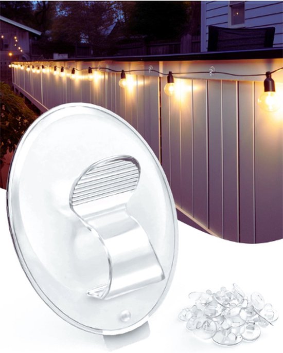 Zerodeko 3 Sets Lichthaken Buiten Haak Kerstmis Clips Waterdicht Licht Hanger Haken Led Strip Licht Haken Buitenlichthaken Lichte Hanger White 100 Stuks*3