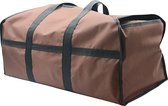 Houtmand - Haardhout Mand - Houtmand voor binnen- Haardmand - Haardhoutopslag - Brandhout mand - Houtopslag - beige - 600 D Oxford - 61*25.4*30 cm - Opbergtas - Keuken Organiser - opbergtassen - Grote capaciteit - slijtvast - voor kamperen