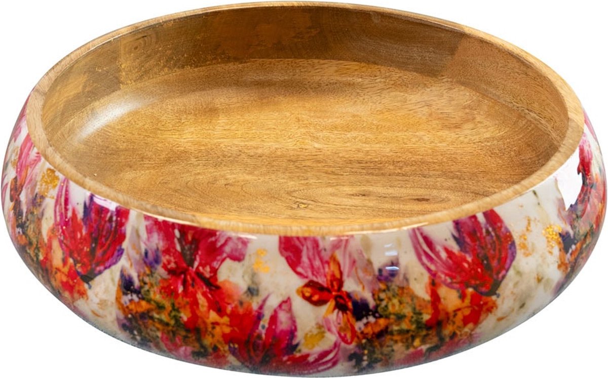 TS Collection - Bowl Sweet magnolia - 25x6 - Metaal & Epoxy - Exclusieve woonitems voor binnen - Handgemaakt - Unieke print - Designed by Lammie