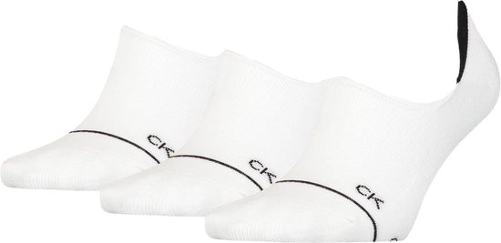 Calvin Klein Women's Footies High Cut - 3 paires de footies CK Wit - Taille 37-41