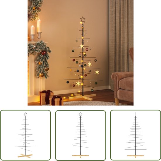 Sapin De Noël Noir En Métal 150 Cm – Décoration Minimaliste, Acier Robuste, Design Moderne