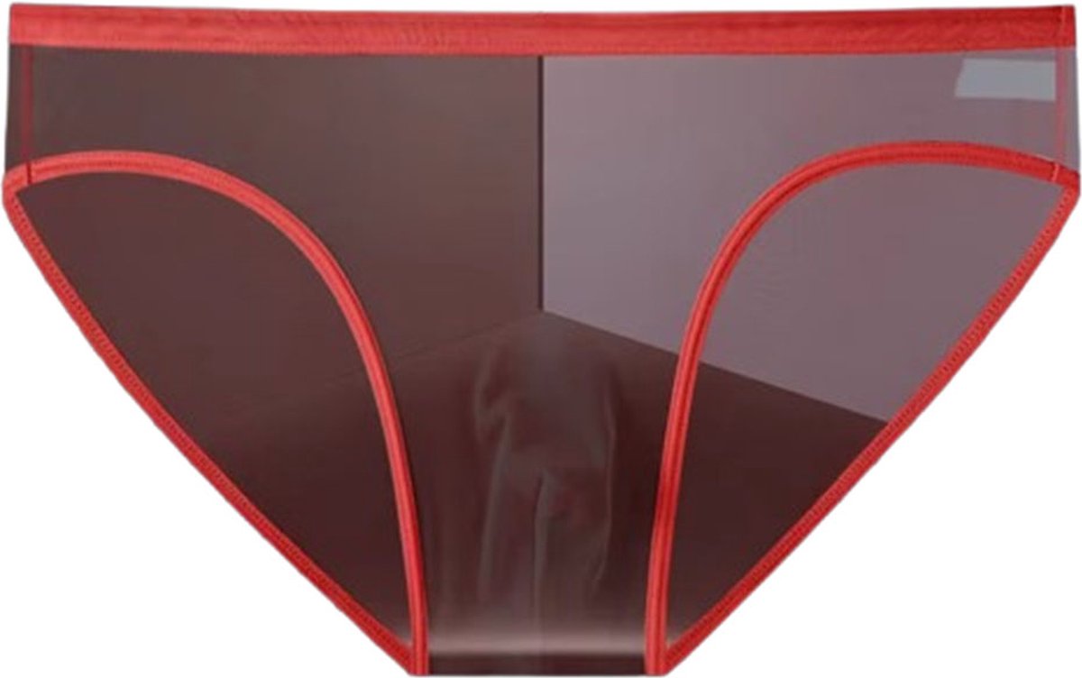Goedkoopste Transparante Heren Slip Rood - Doorschijnend Ondergoed - Lingerie - Boxershort