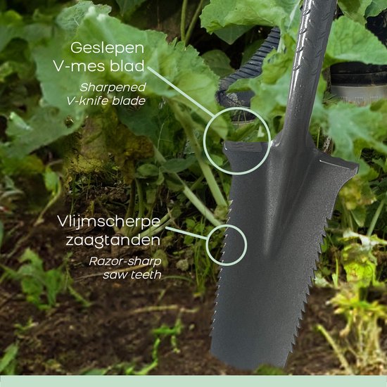 De Wortelkiller, Tuinspade met zaagtanden - Grijs - Tuinschep met vlijmscherpe messen - Tuingereedschap, Tuinschop, Bats, Spade, Schep, Schop - Root Killer, schep met zaagrand voor wortels van Talen Tools — afbeelding 3