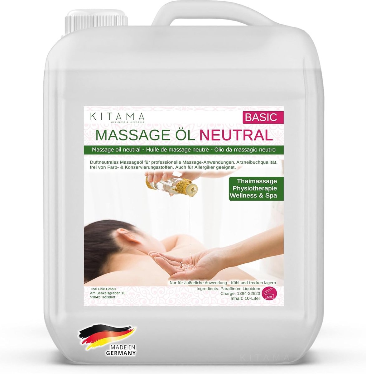 Goedkoopste Massageolie Neutraal & Zacht - 10 Liter voor Fysiotherapie en Wellness