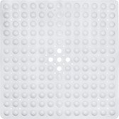 Douchemat, antislip, 48 x 48 cm, massage-antislipmat met zuignappen, wasmachinebestendig, voor sauna's, doucheruimtes, vierkant, lichtblauw