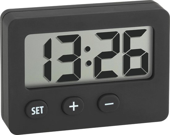UTTASU Waterdichte kleine wandklok voor badkamer, stille digitale klok voor keukendecoratie (wit