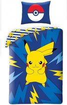 Pokémon Dekbedovertrek Pikachu 140 x 200 cm (donkerblauw)