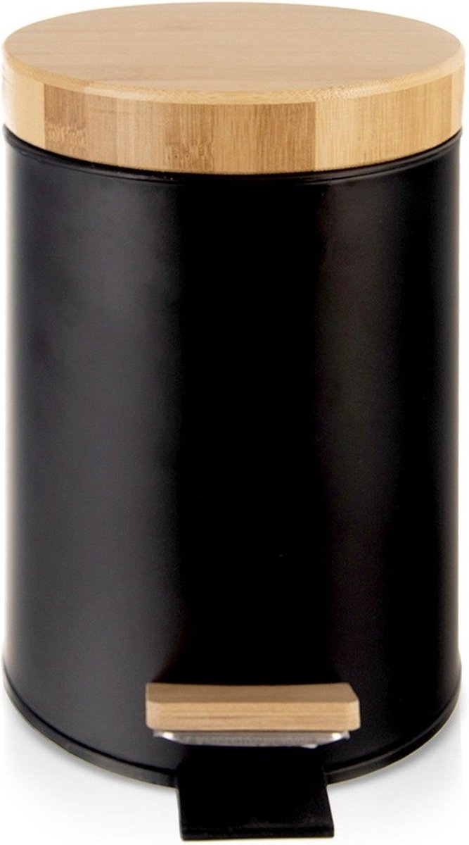 Goedkoopste Prullenbak Metaal met Pedaal Zwart BLACK 3 l - Afvalmand - Afvalemmer