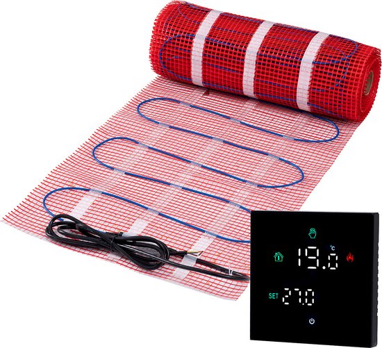 Elektrische vloerverwarming mat (150 Watt/m2) WiFi thermostaat Elektrische vloerverwarming mat (150 Watt/m2) WiFi thermostaat