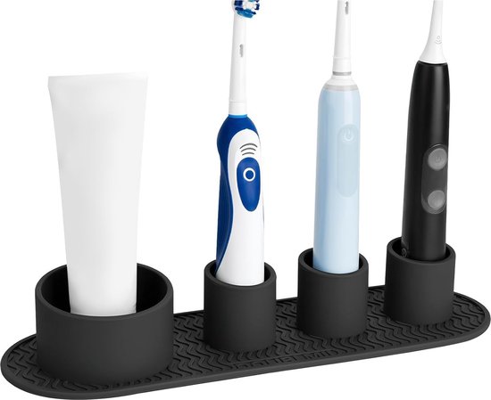 DABBLU tandenborstelhouder, modern design, voor uw Oral B elektrische tandenborstel, antislippads, robuuste betonconstructie, orde en elegantie voor uw badkamer, grijs & roze