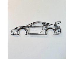 Muurdecoratie metaal-wanddecoratie metaal-Auto-Porsche 911-Auto Silhouette