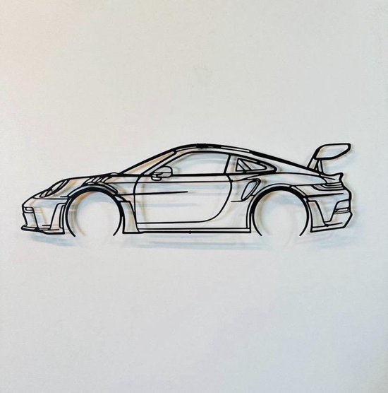 Muurdecoratie metaal-wanddecoratie metaal-Auto-Porsche 911-Auto Silhouette
