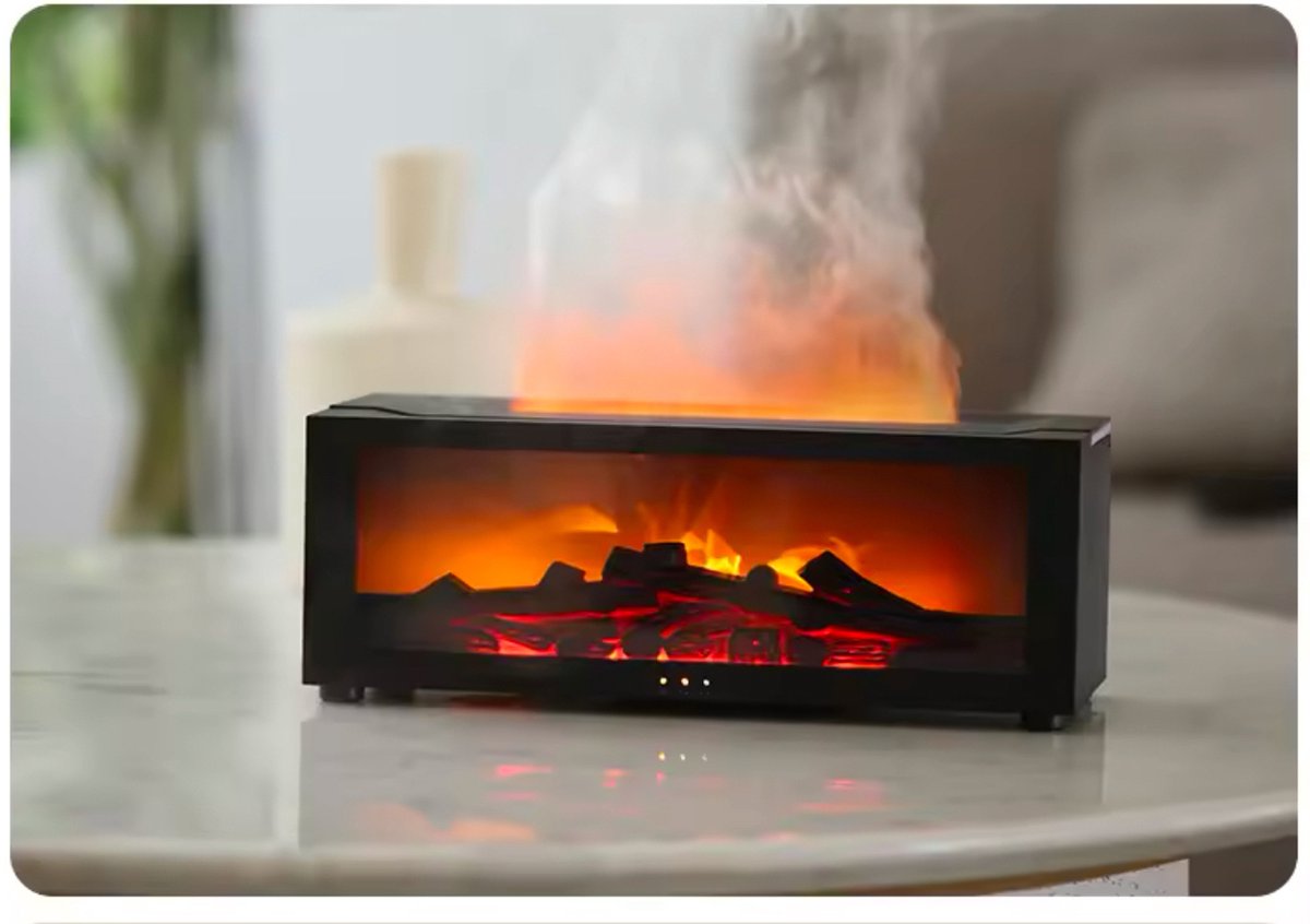 Goedkoopste Kinscoter Luxe Aroma-diffuser - Geurverspreider Essentiële Olie - Vlam Diffuser - LED diffuser vuur - Luchtbevochtiger Aromatherapie - Essentiële olie luchtbevochtiger - Ultrasone Geurverspreider - Sfeerverlichting - Aroma diffusie - Cadeau