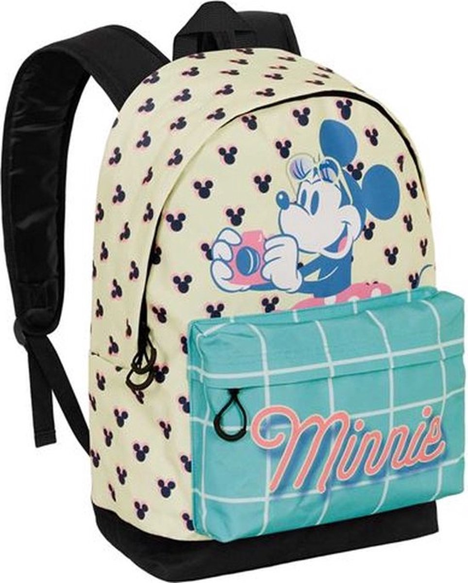 Minnie Mouse Cheese Rugzak 2.0 - 30x44x18 cm - Lichtgewicht Rugzak met Voorvak en Trolleyriem - Voor School en Reizen