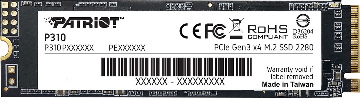 SSD Patriot P310 480GB M.2 2280 PCIE NVME 4 X4 TLC