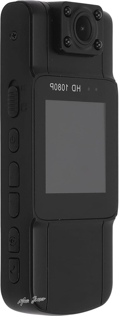 Mrs. Jones Body Camera Video Recorder 128 GB Draaibare Mini Camera Camcorder Spy Camera met Nachtzicht Draagbare Politie Body Cam voor Sport Wetshandhaving Bewaker - HD Kwaliteit Dual Lens .